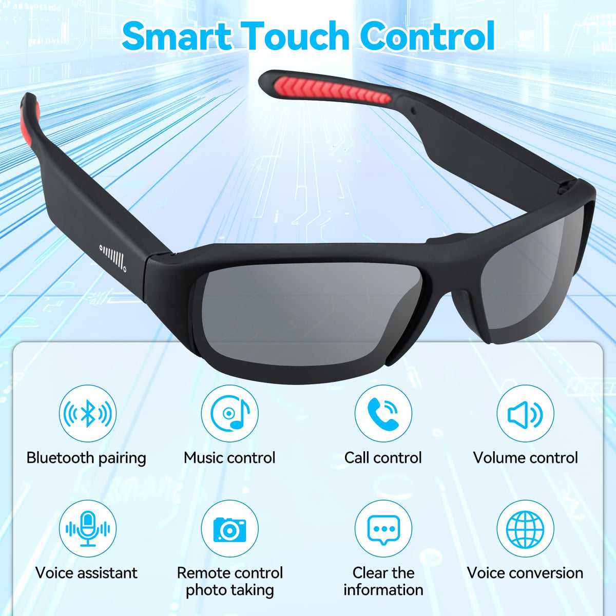 FNEWGK AI Smart Glasses open-ear audio delivers hands-free sound while staying aware.