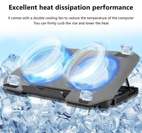 FOBELEC visible dual fans detail and blades, delivers adjustable cooling performance