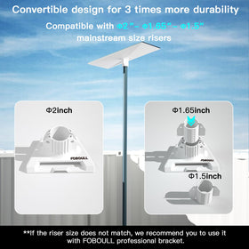 Foboull mounted on a 2-inch pole demonstrating secure outdoor fit