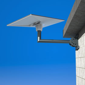 Foboull bracket front view showing heavy duty arm and mounting strength
