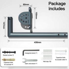 Foboull Starlink Long Wall Mount package includes everything needed