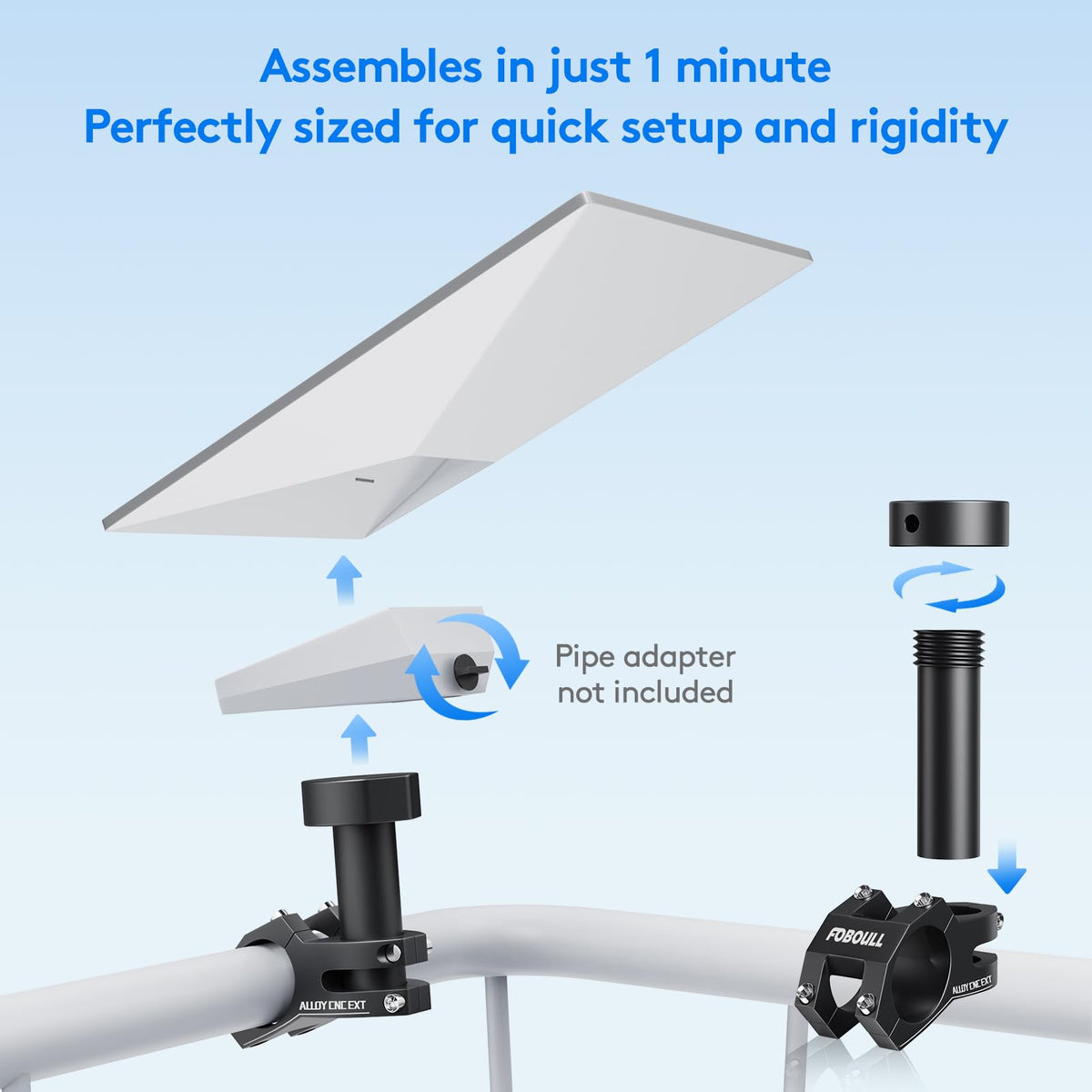 Foboull anti-slip pads and sturdy clamp prevent slips
