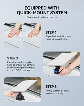 Foboull Starlink Mini 90mm vacuum cup delivers stable grip on surfaces.