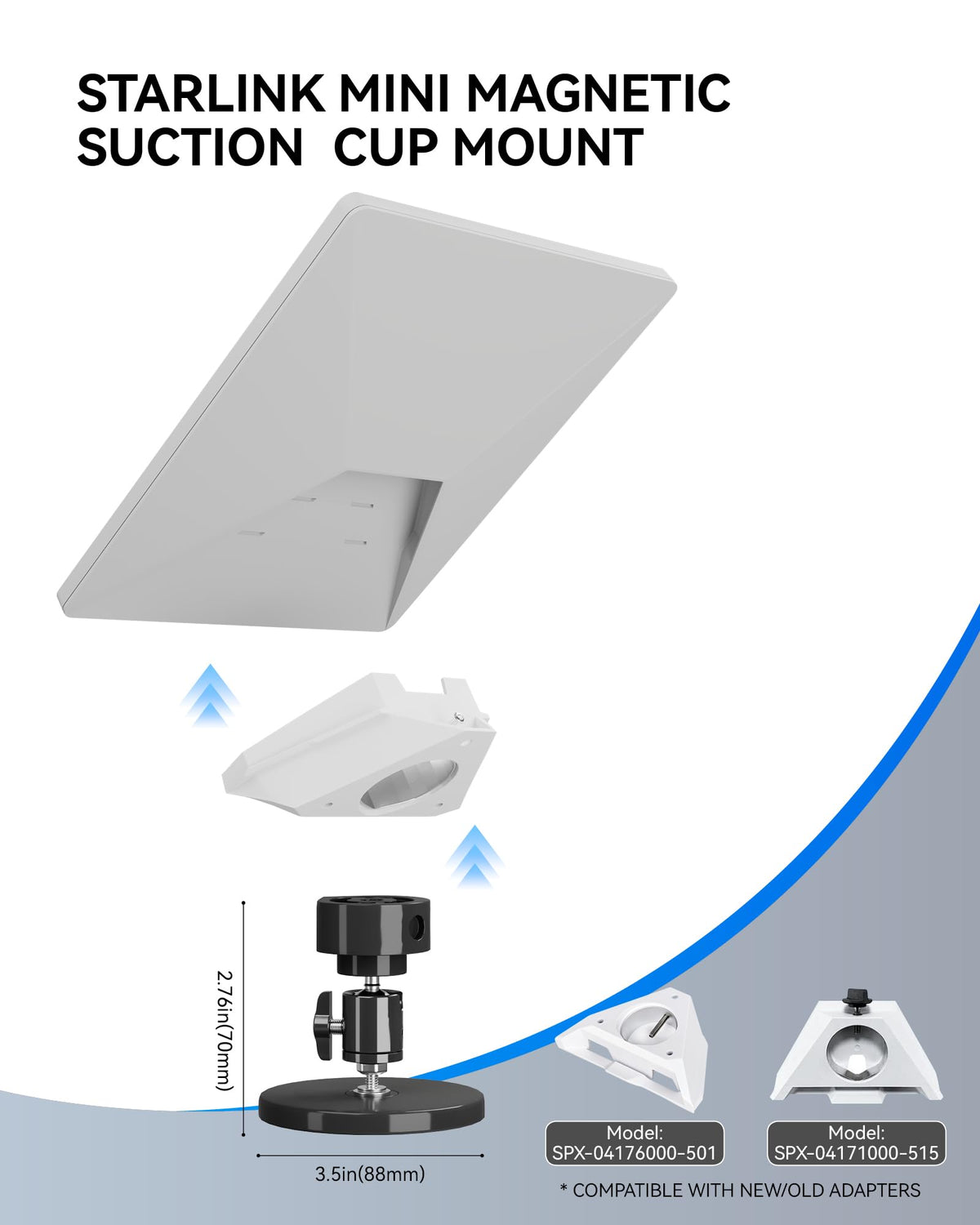 Foboull Starlink Mini Mount placed on a dash for easy access