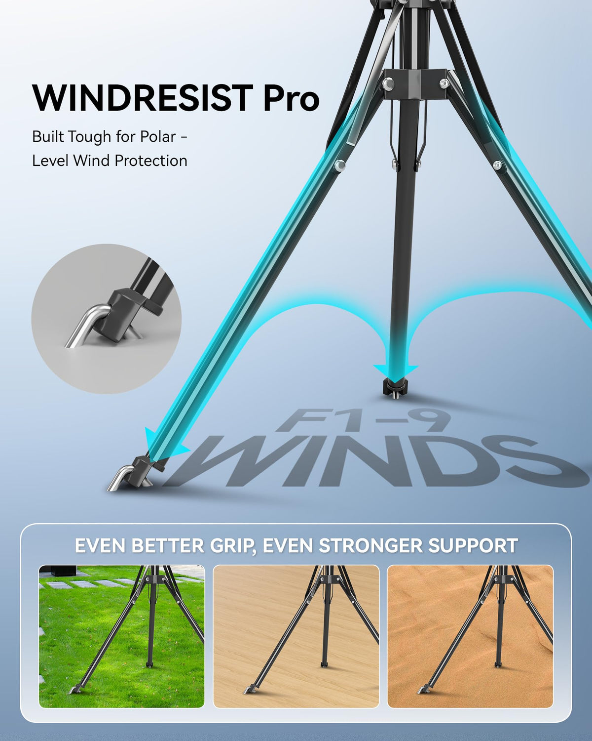 Foboull tripod head rotated 360 degrees enabling accurate Starlink Mini alignment