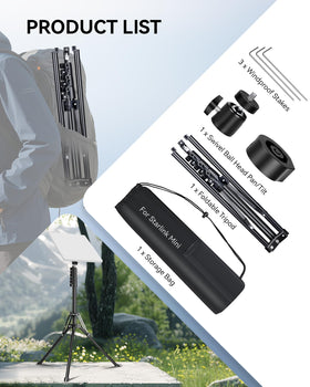 Foboull tripod mounted on RV roof offering wind-resistant outdoor antenna placement