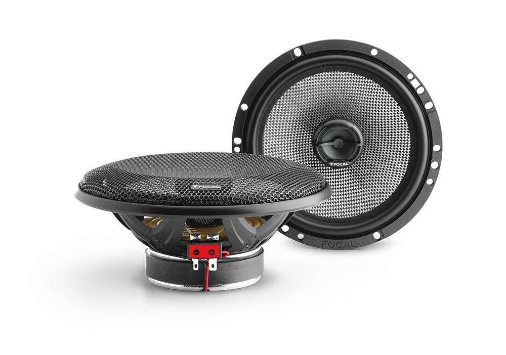 Focal 165AC coaxial kit shows the aluminum inverted dome tweeter for crystal-clear highs.