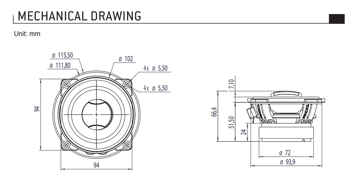 Focal ASE165 midrange driver closeup demonstrates robust build and smooth response