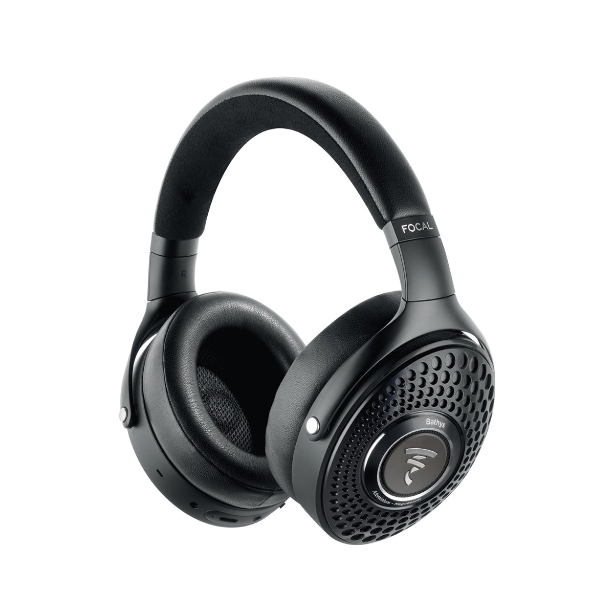 Focal Bathys earcups close-up for detailed, dynamic sound quality.