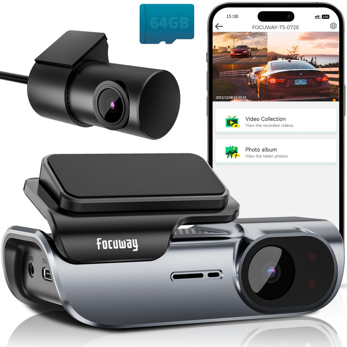 FocuWay 4K front camera delivering crisp road footage for safer driving
