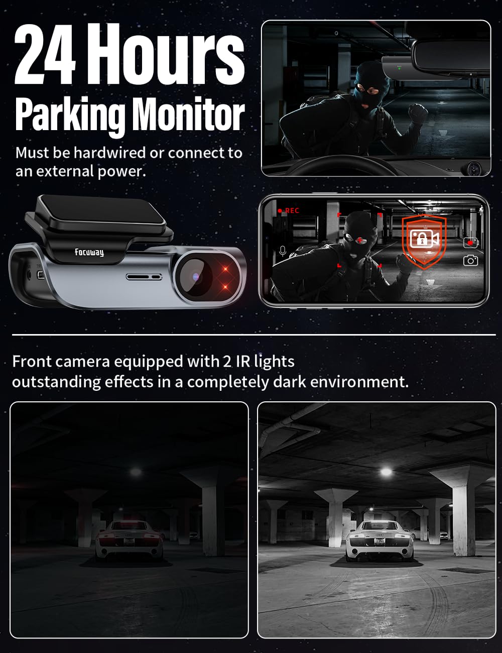 FocuWay 5GHz WiFi app control for quick video preview and sharing