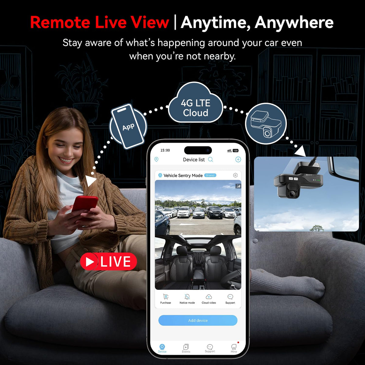 FocuWay L7 interior cabin 1080p for enhanced passenger monitoring at night
