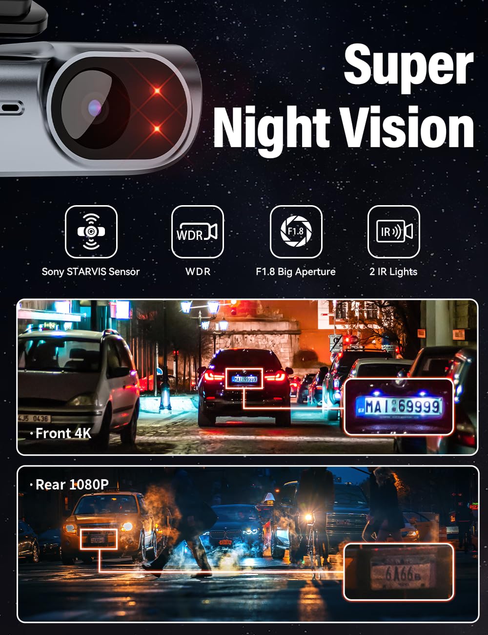 FocuWay night vision with WDR improves low-light recording quality