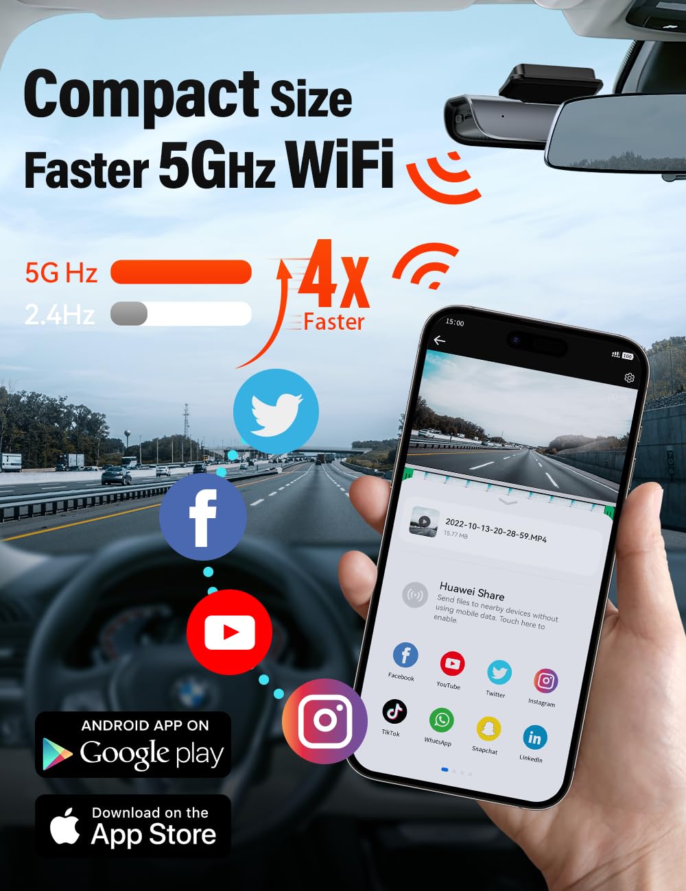 FocuWay dash cam voice control enables hands-free operation