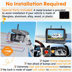 Fodkh magnetic base secures the camera without drilling or damage to paint.