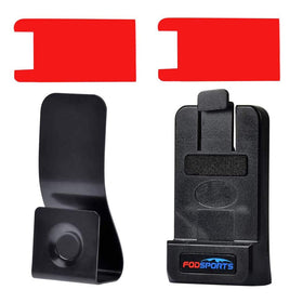 Fodsports clip kit helmet bracket on a helmet for secure intercom mounting.