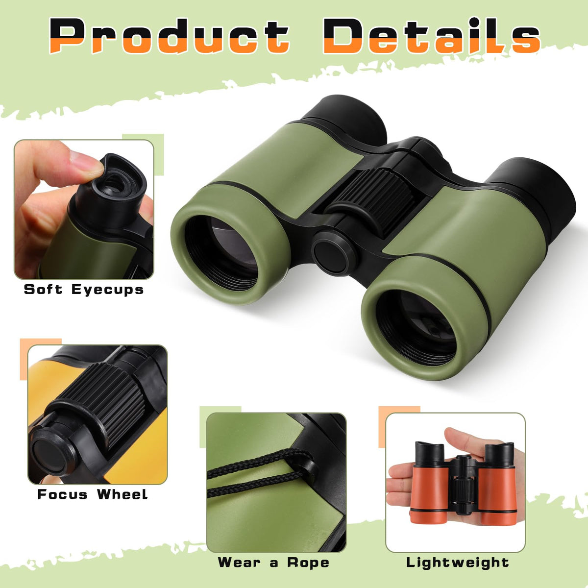 Foilswirl folding mini binoculars compact design fits small backpacks