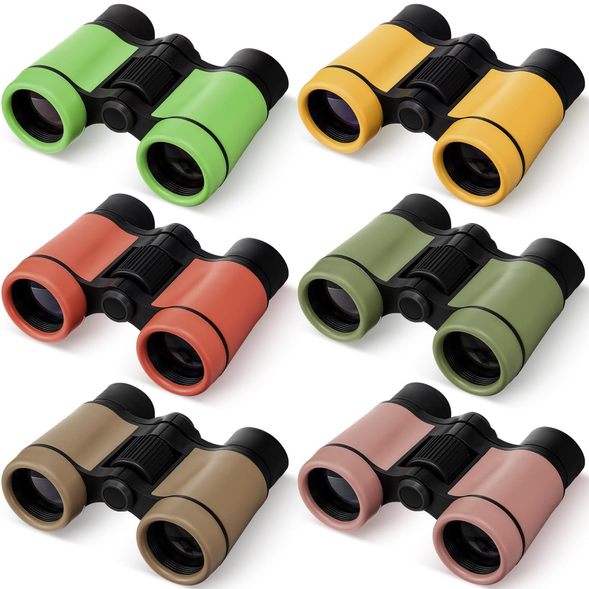 Foilswirl kid binoculars six-pack colorful set for shared outdoor exploration
