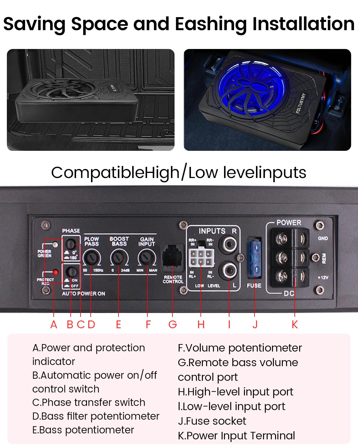 FOLTUSYMY high low input converter ensures broad stereo compatibility