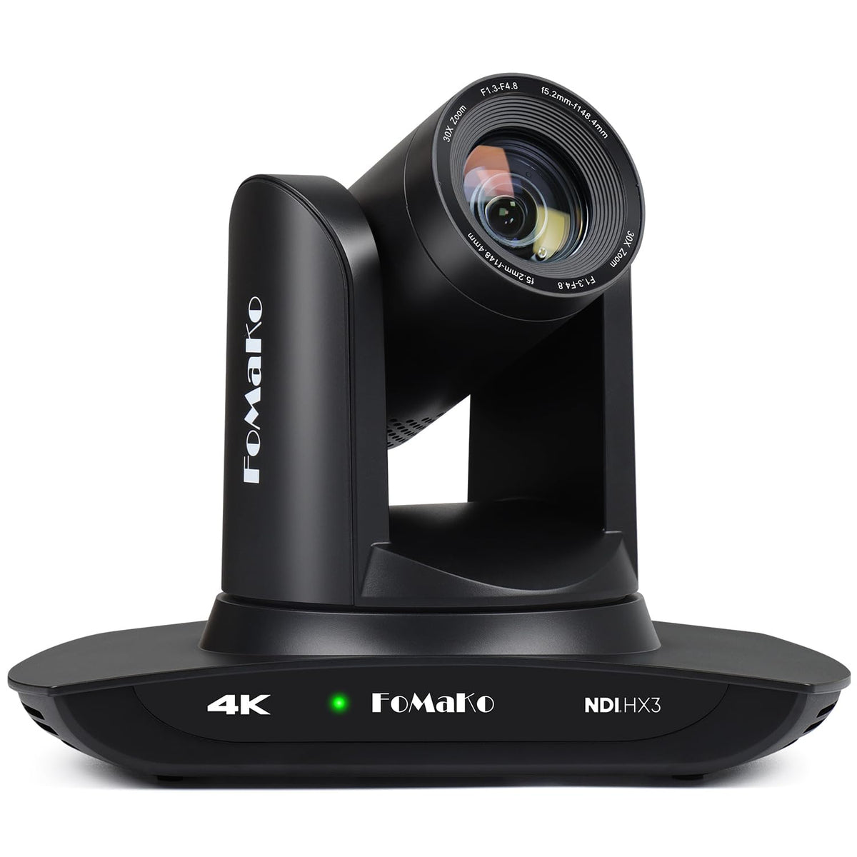 FoMaKo K30NS front view with 4K PTZ and 30x zoom for versatile live streaming.