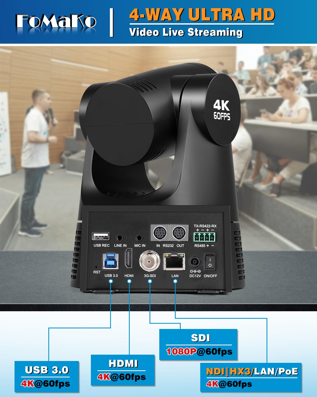 FoMaKo bundled accessories help quick live production setup.
