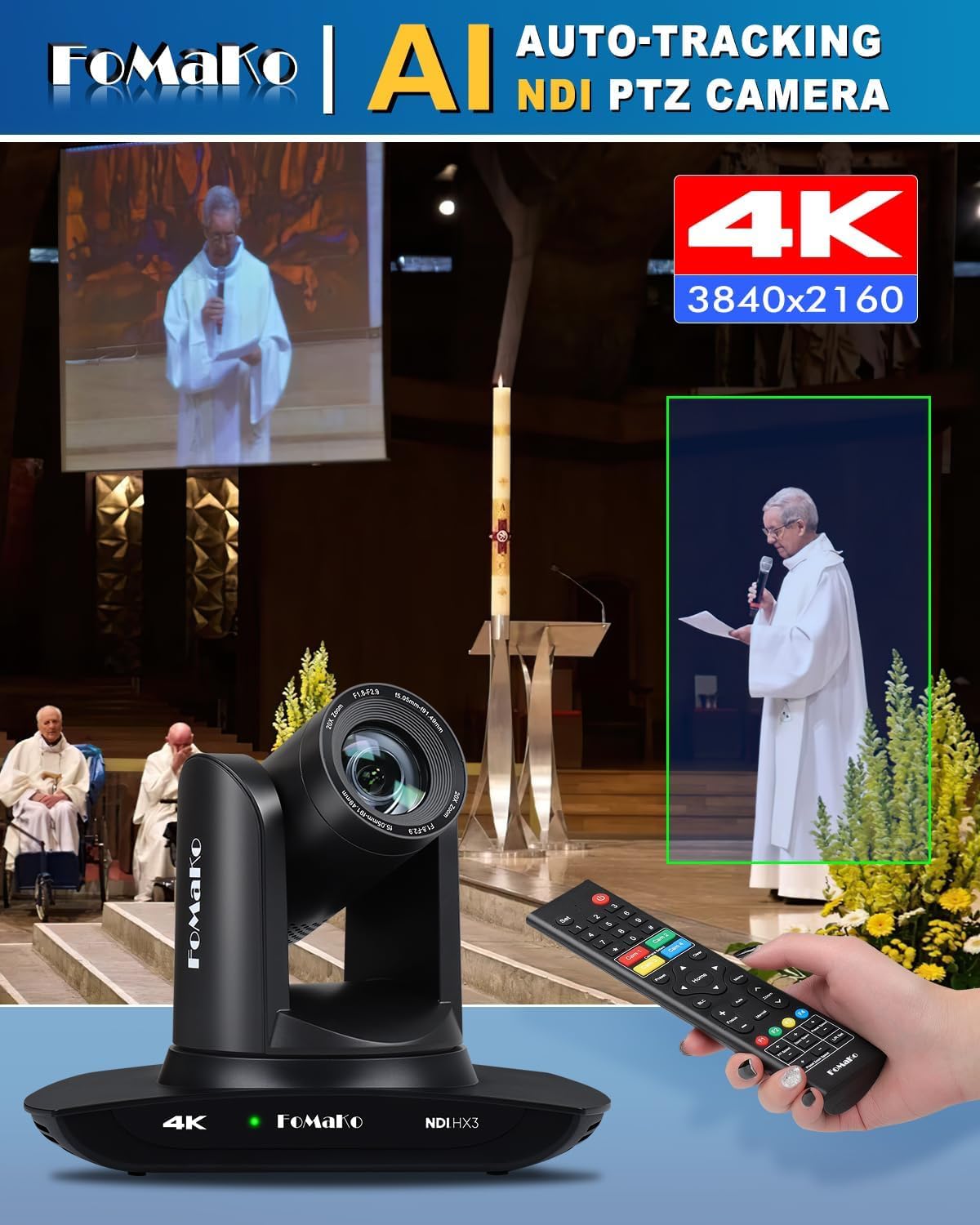 FoMaKo K20UH 4K PTZ in a live demo showcasing broadcast-quality performance