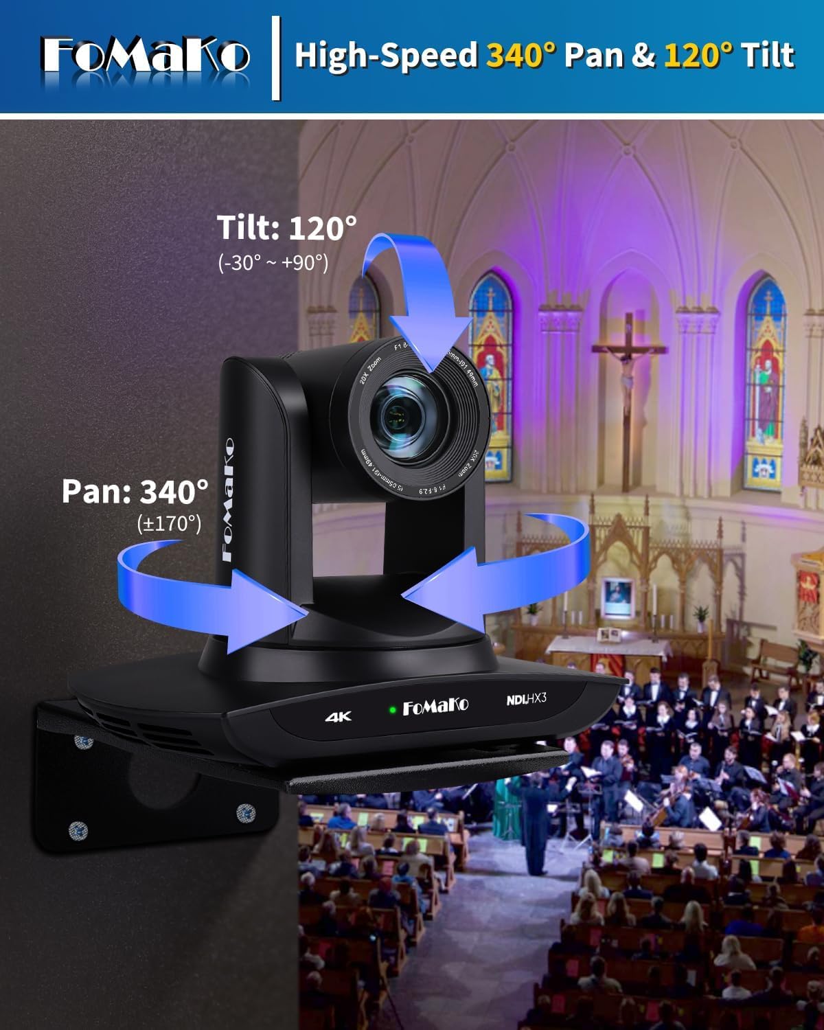 FoMaKo KC608 Pro NDI controller for precise pan-tilt-zoom control