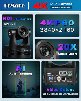 FoMaKo NDI HX3 output enables low-latency multi-source switching.