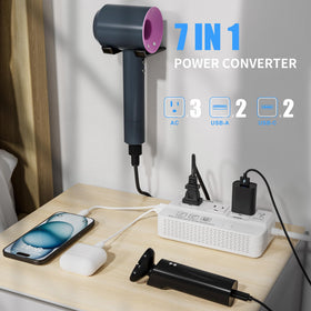 FONURXIZ close-up of AC outlets and USB ports, organized charging for devices