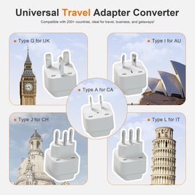 FONURXIZ side view with international plug attached, secure multi-country use