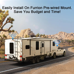 7-inch split-screen monitor displaying four cameras with clear parking lines