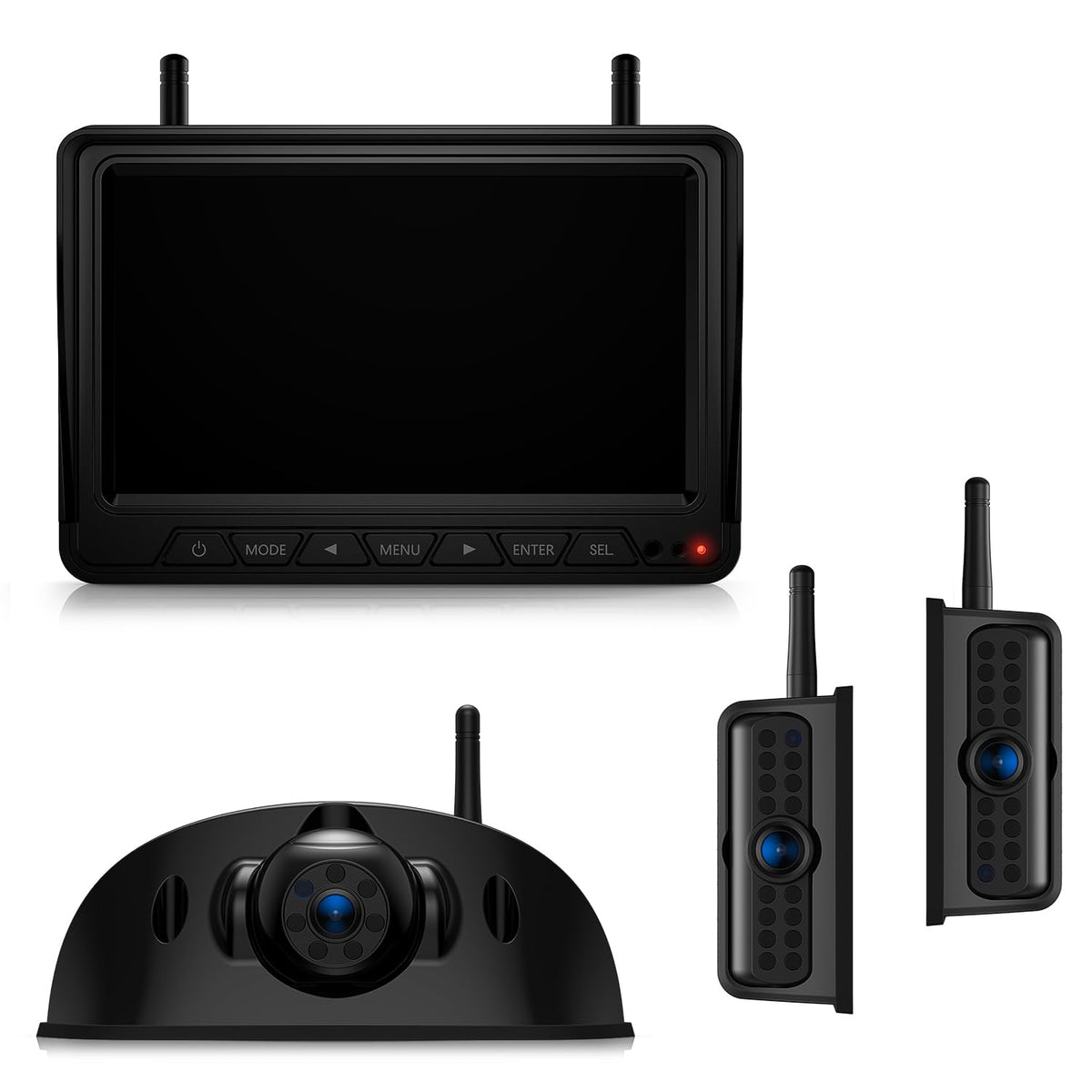 Fookoo DW7Y503 7-inch monitor with clear split-screen for safe RV driving.