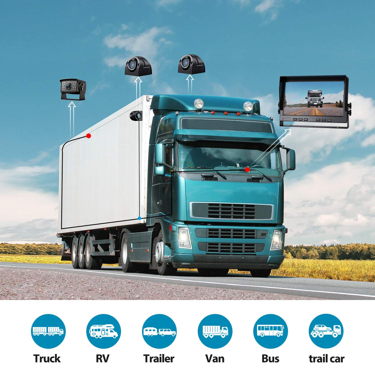 Fookoo DY103 loop recording display capturing driving events.