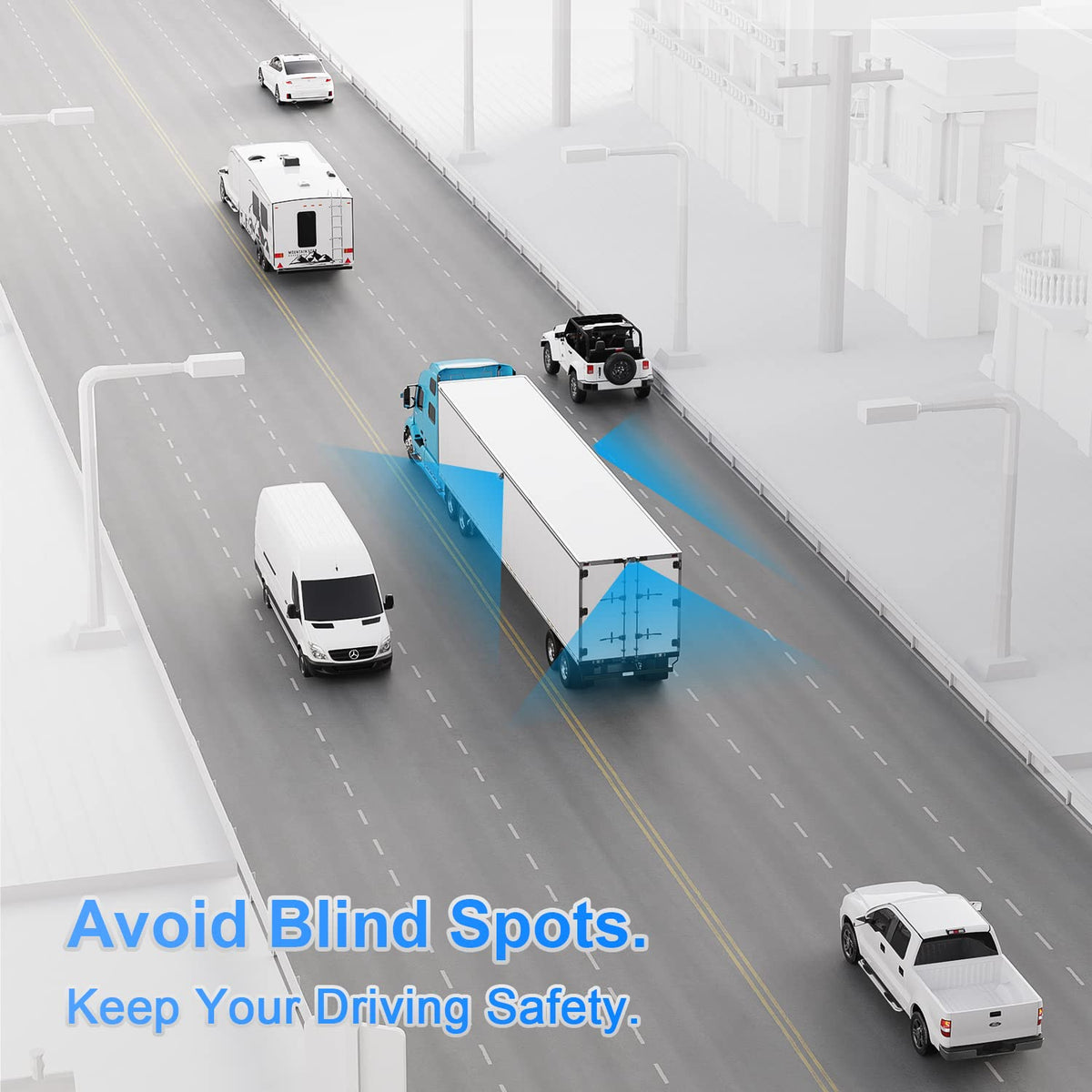 Fookoo DY103 parking lines overlay aiding precise parking.