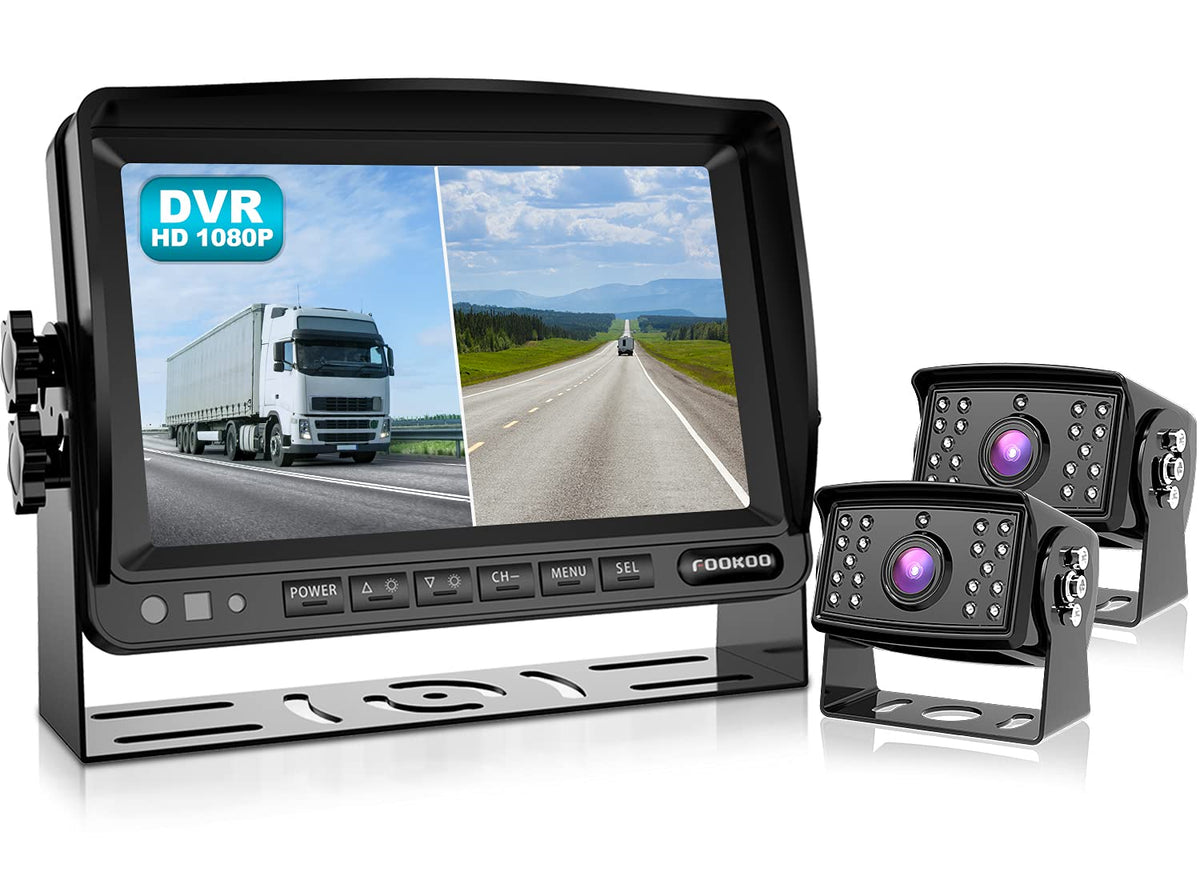 Fookoo II 7in monitor with front-view camera for safer backing in tight spaces