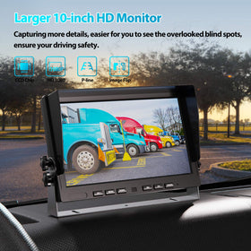 Fookoo II HD 10-inch dual-split monitor displaying two camera feeds simultaneously