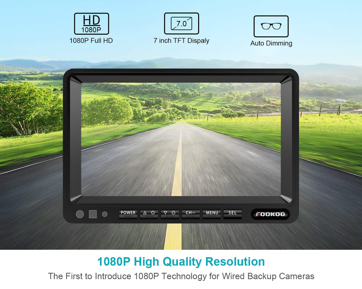FOOKOO II IP69 waterproof backup camera delivers sharp color images in low light.