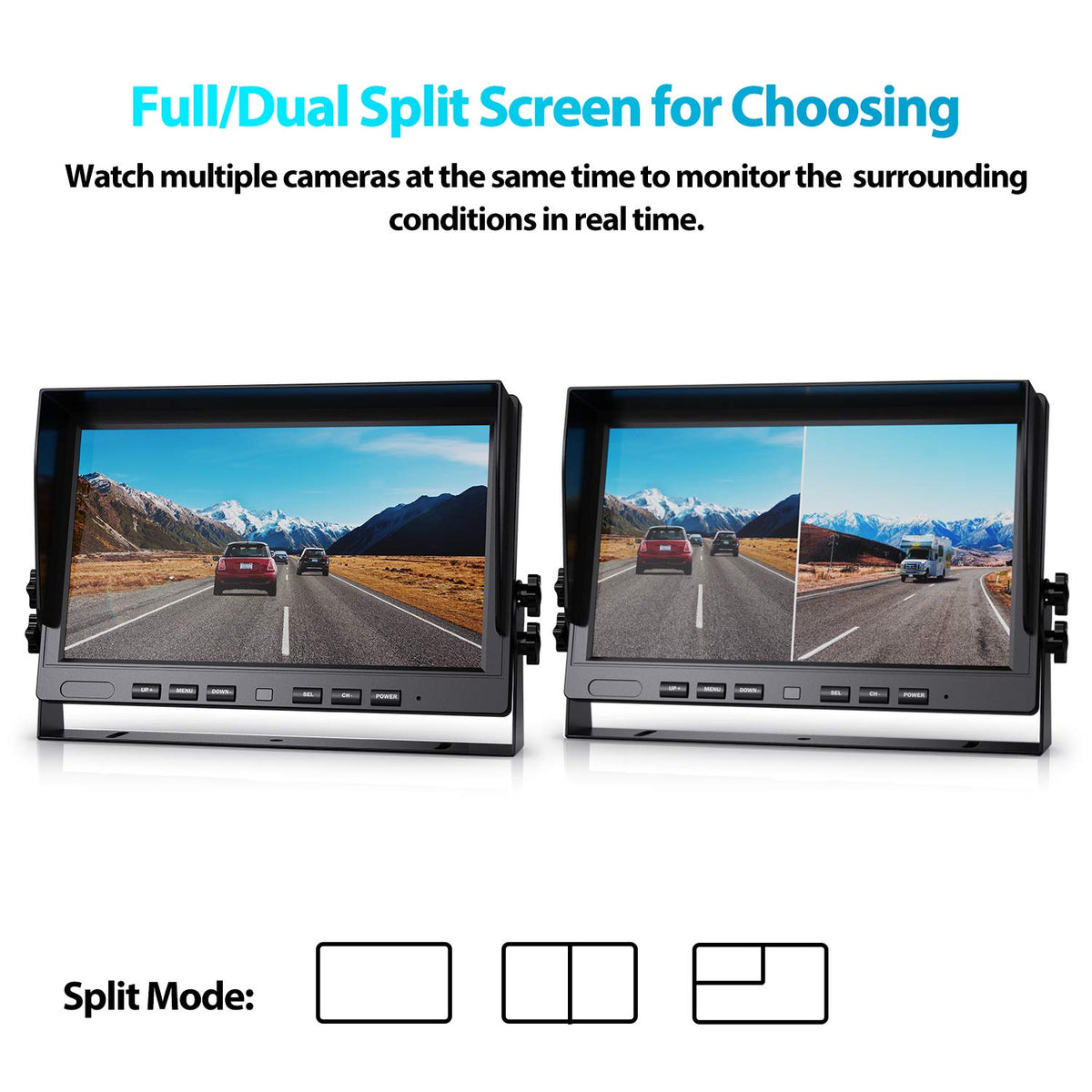 Fookoo II HD front and rear cameras providing comprehensive vehicle coverage
