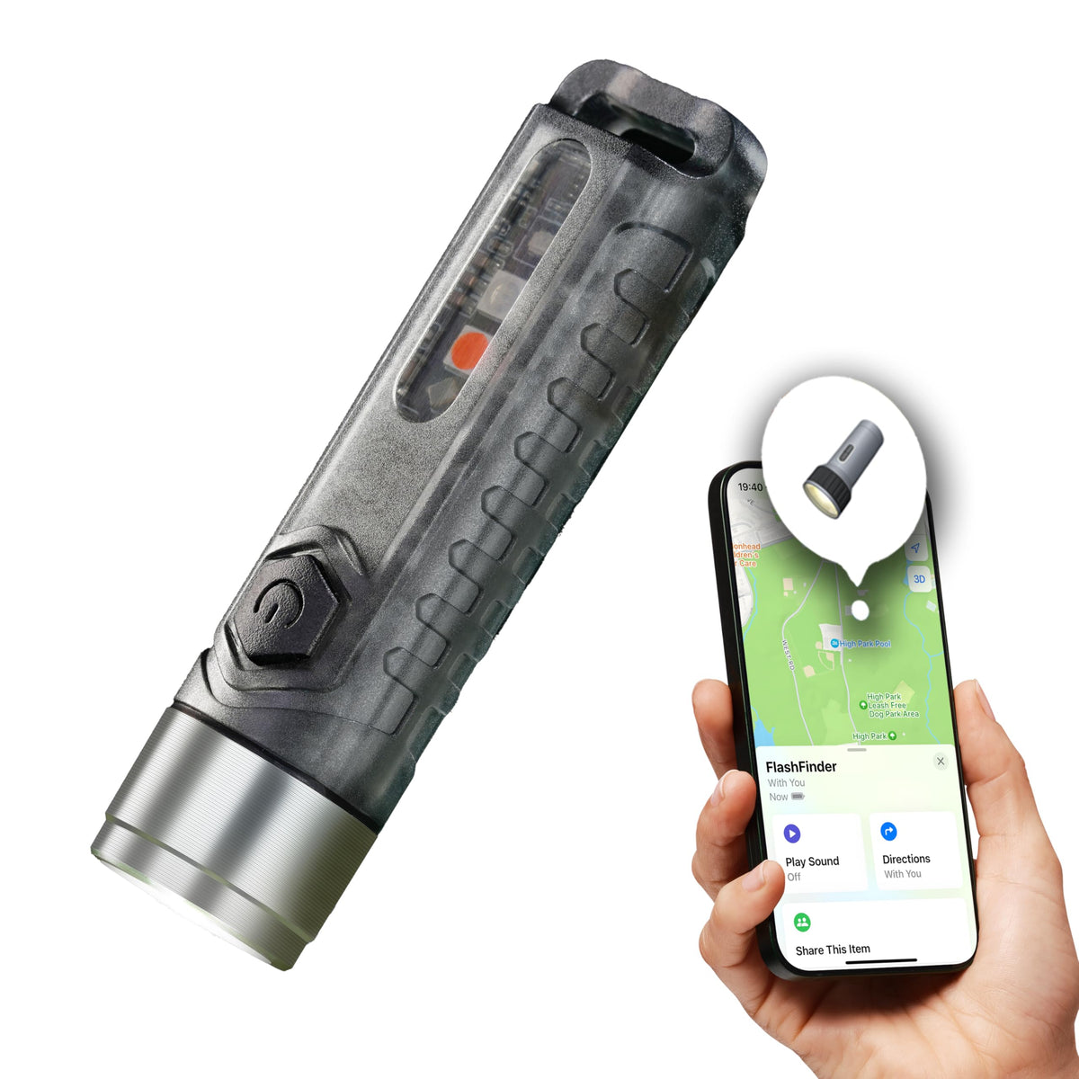 Footnote FlashFinder with Find My support for seamless Apple tracking.