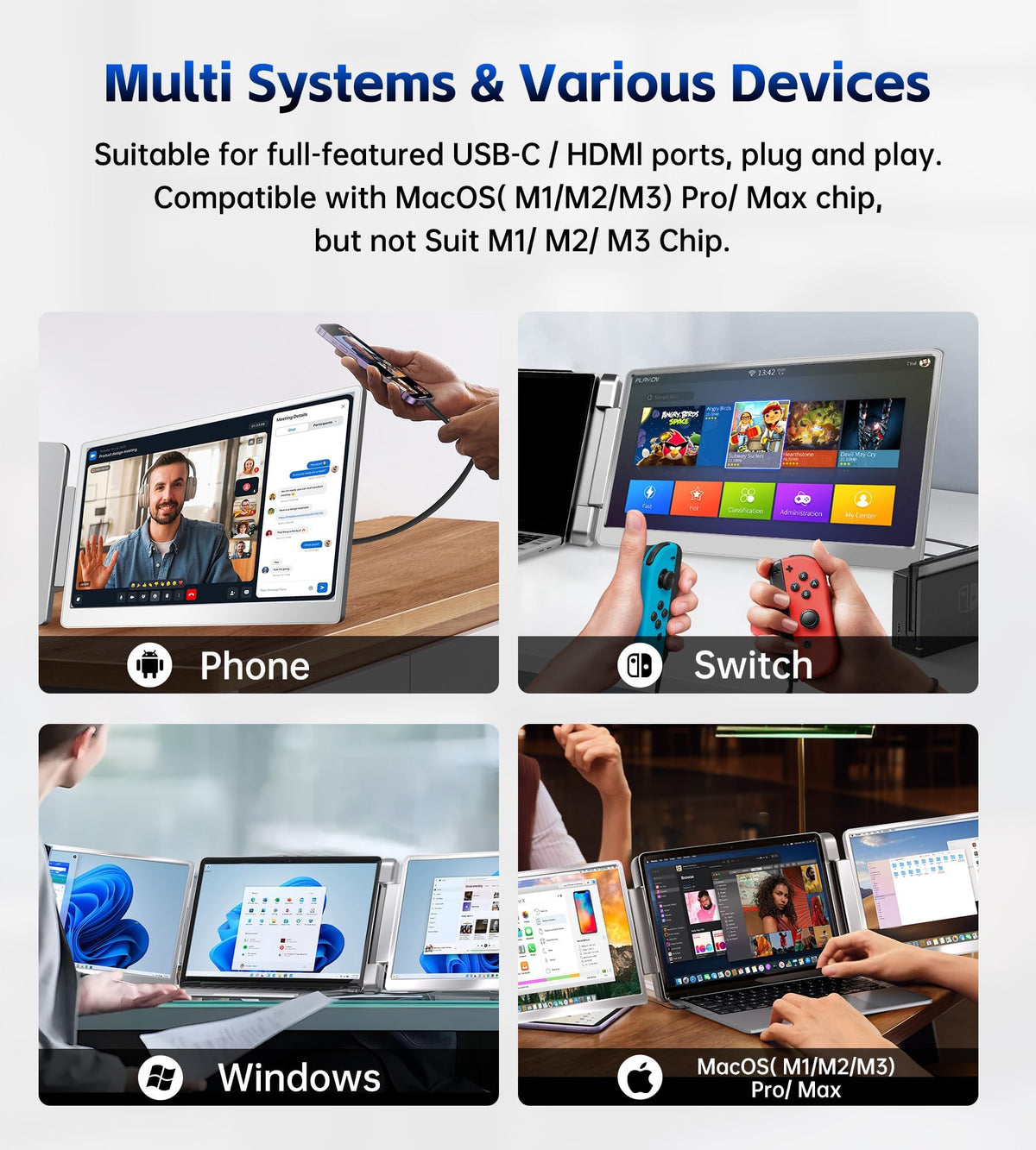 FOPO carrying-case-included keeps your portable monitor kit organized on the go.