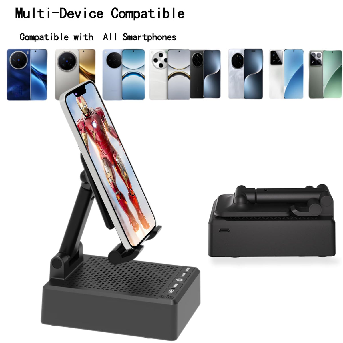 Fopudy holding phone at angle for better video calls and viewing