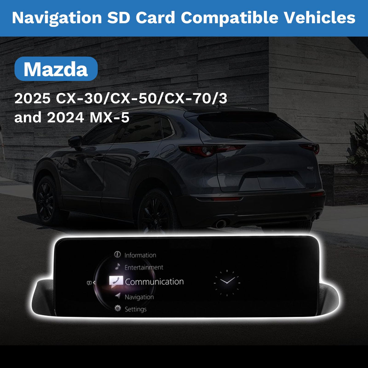 Forccord SD card being inserted into Mazda slot for easy installation