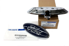 Ford closeup of emblem highlighting crisp logo detail and durability