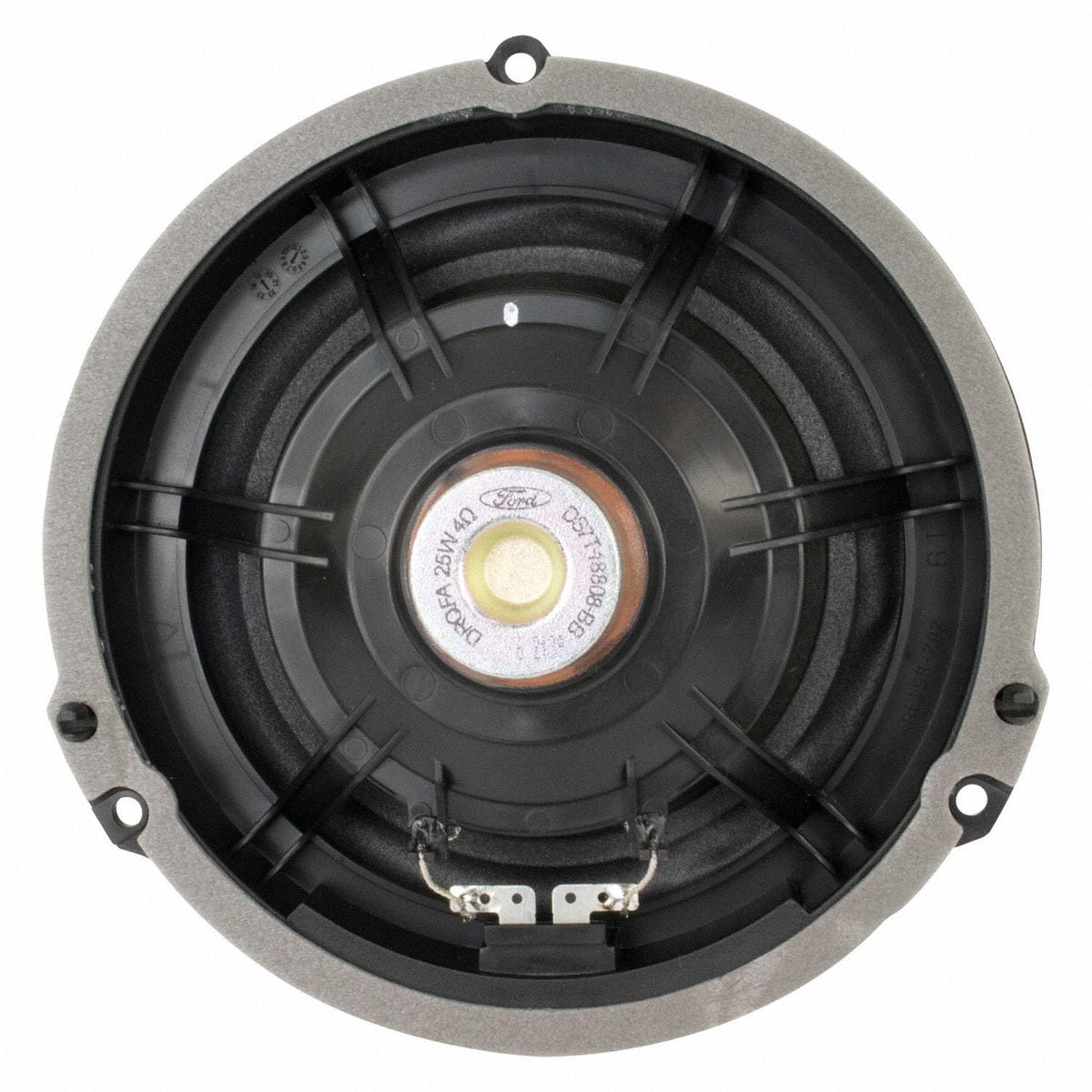 Ford speaker cone close-up showing durable material and clear sound benefit