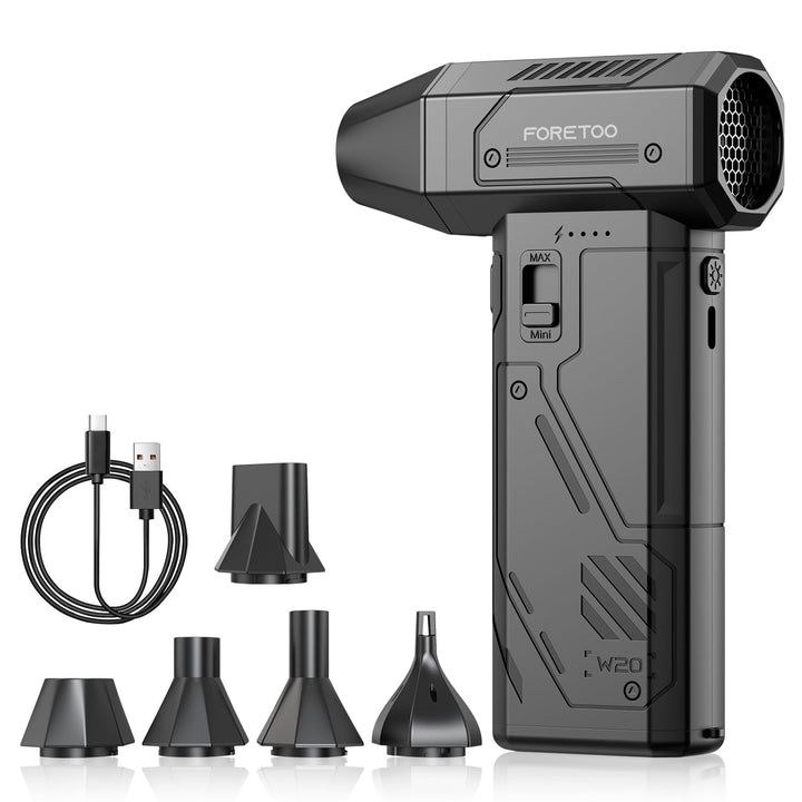 FORETOO front view showing compact body and controls for portable cleaning