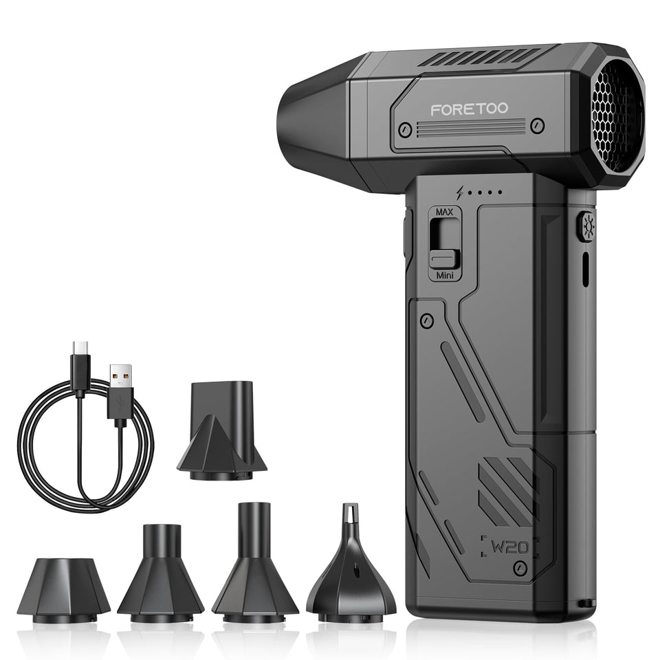 FORETOO front view showing compact body and controls for portable cleaning