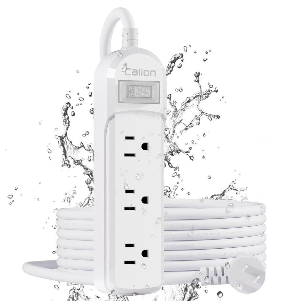 ForgeNest front view of mounted outdoor power strip showing durable housing and spacing benefits