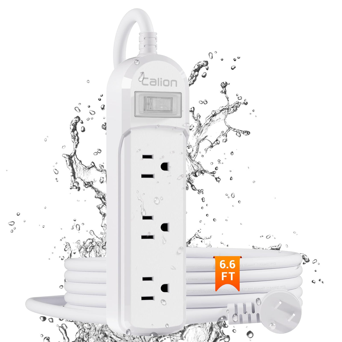 ForgeNest outdoor power strip with IPX6 rating and 6 ft cord for safe outdoor use.