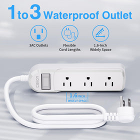 ForgeNest weatherproof power strip back drainage holes prevent water buildup