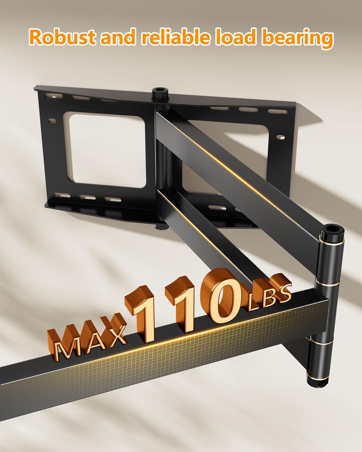 FORGING MOUNT sturdy carbon steel build supports up to 110 pounds.